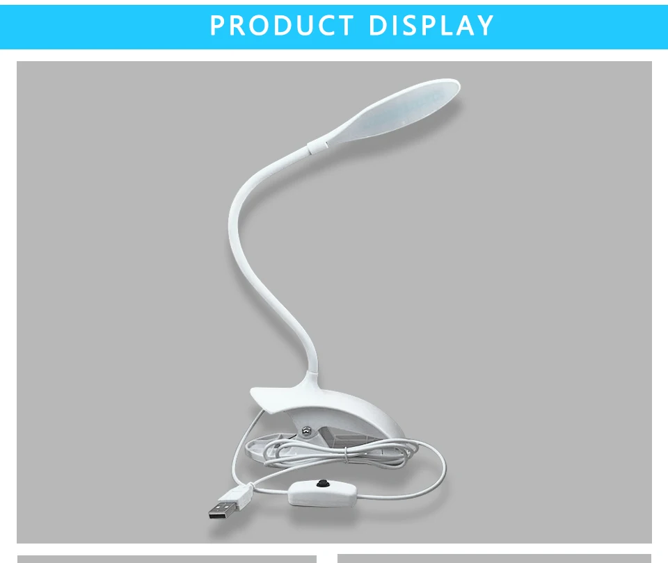 5V USB LED Table Lamp Children Eye Protection Study Reading Night Light With Clip (17)