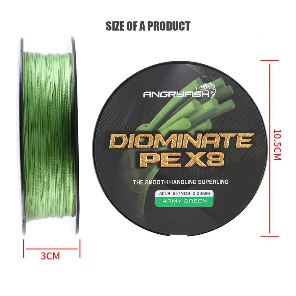 Angryfish Diominate PE X8 рыболовная леска 500 м/547YDS 8 прядей плетеная многонитевая
