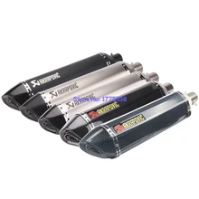 PHULEOVEO ID:51mm Universal Motorcycle Exhaust Muffler Stainless Steel Motorbike Akrapovic Exhaust Muffler Escape 570mm Length