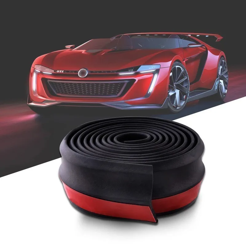 

SPEEDWOW Car Protectors Front Bumper Lip Exterior Mouldings Bumper Lip Rubber Strip Black Soft Body Kits Spoiler Bumpers Sticker