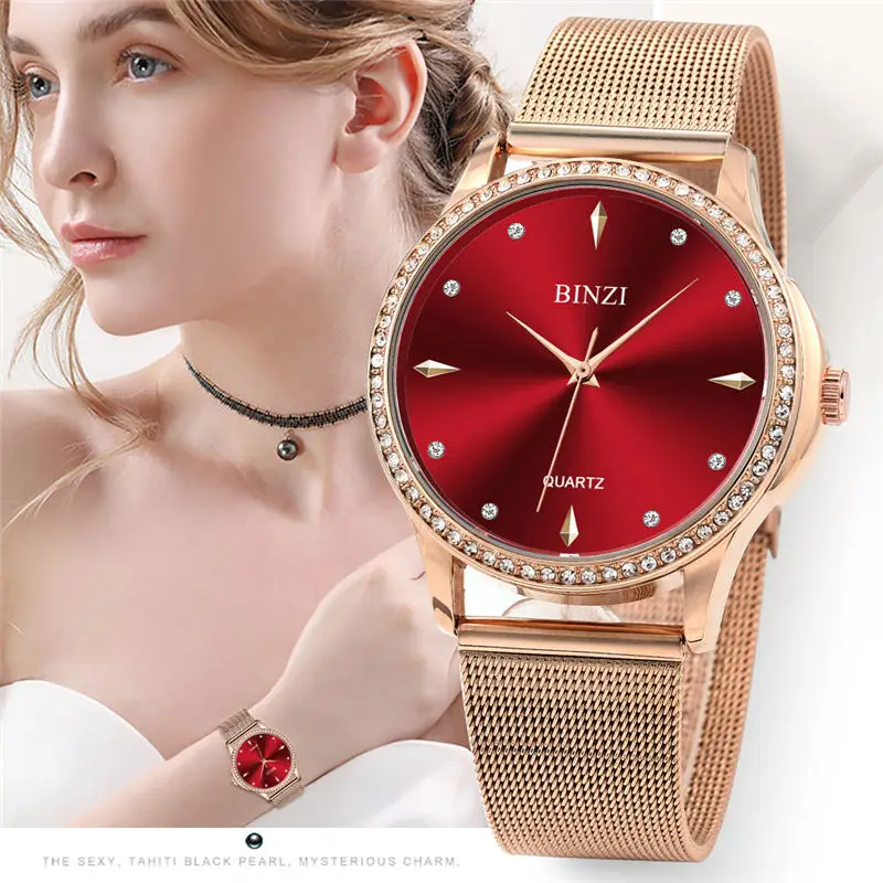 

BINZI Luxury Women Watches Top Brand Ladies Rose Gold Wrist Watch Women's Female Bracelet Wristwatches Fashion Relogio Feminino