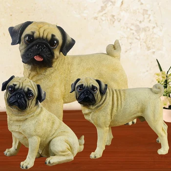 

Hot Sale Pug Dog Resin Dog Figurines Ornament Statue