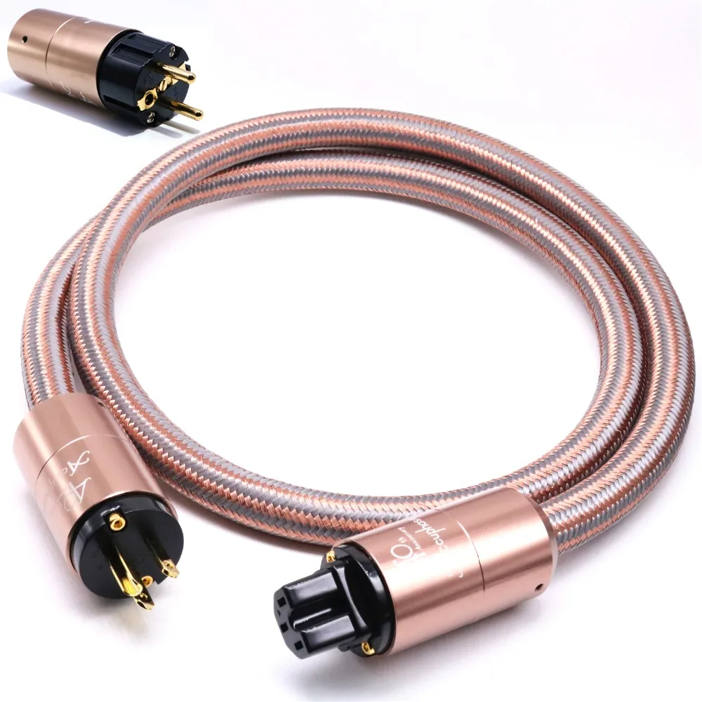 XSSH аудио тяжелый AC US EU IEC plug OFC с покрытием из чистой меди золотой корпус
