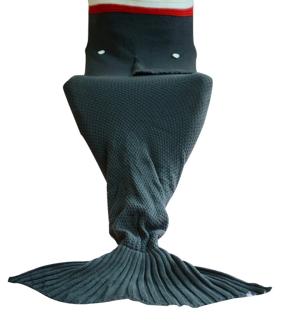 

90cm*190cm Designer Mermaid Tail Blanket Crochet Mermaid Blanket Knitted Mermaid Tail (35''75'', Shark)