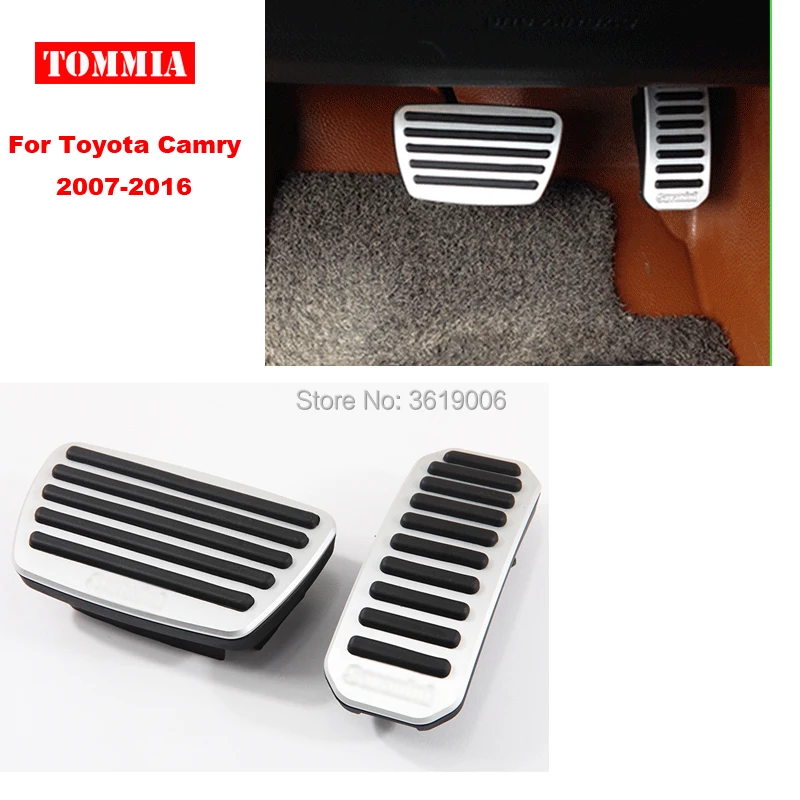 tommia Aluminum Footrest Gas Brake Pedals Pad kit For Toyota Camry 2007