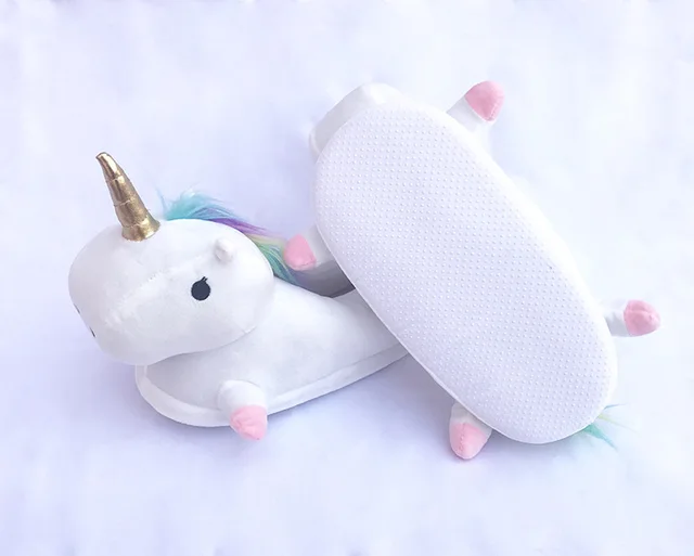 Chaussons licorne peluche pour femme