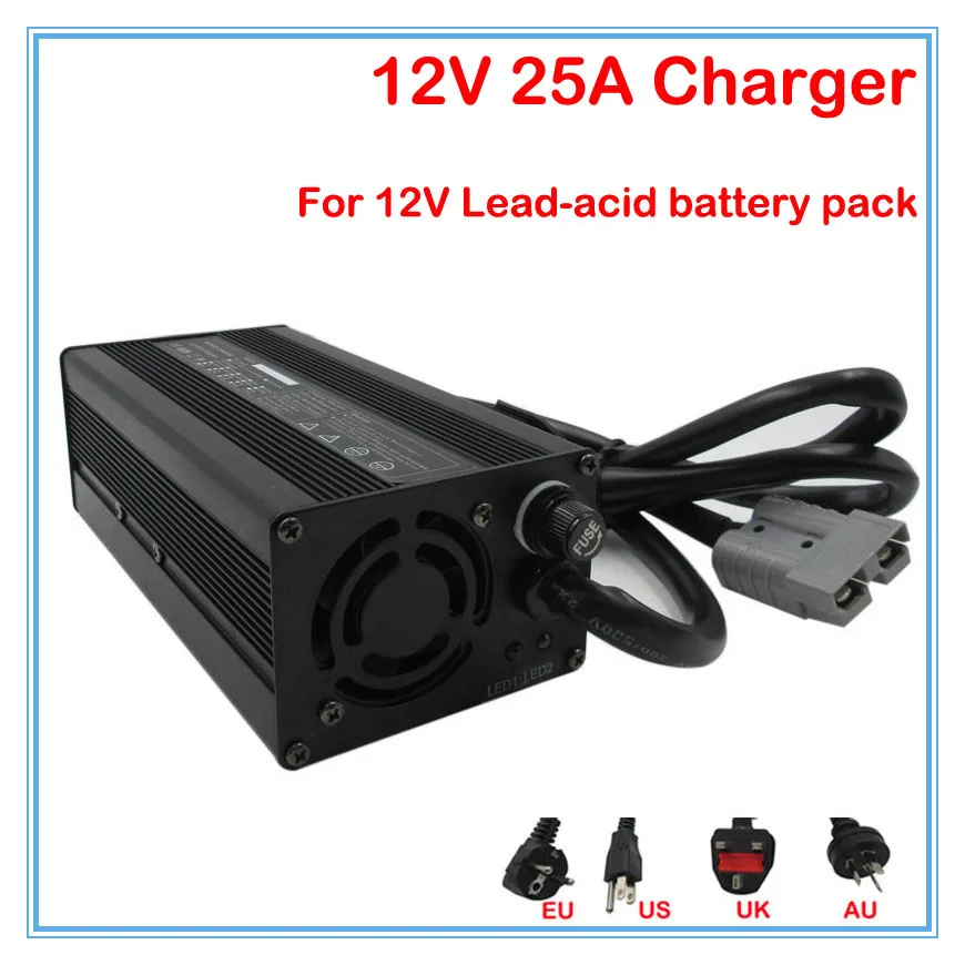 600W 12V 25A lead acid battery charger Anderson port For 12V electric