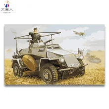 Картина по номерам Танк военный корабль изображение бойцов Раскраска по номерам плакат фильм искусство картина по номеру нарисованным самостоятельно