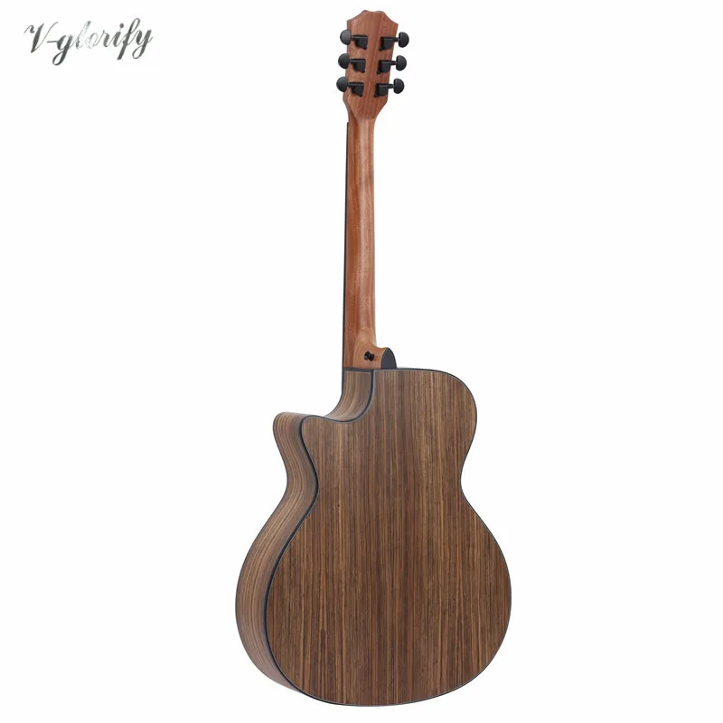 Hickory деревянная электроакустическая гитара с эквалайзером с тюнером facotry гитара ra elétrica со звуковым видео онлайн-проигрыванием