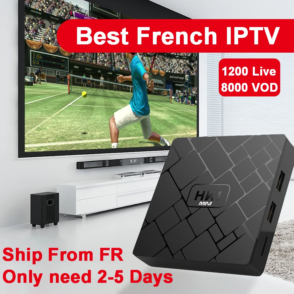 

Best French IPTV Box HK1 mini Android TV Box with 1200+ 1 Year IPTV Europe France Arabic Africa Morocco football Smart IP TV Box
