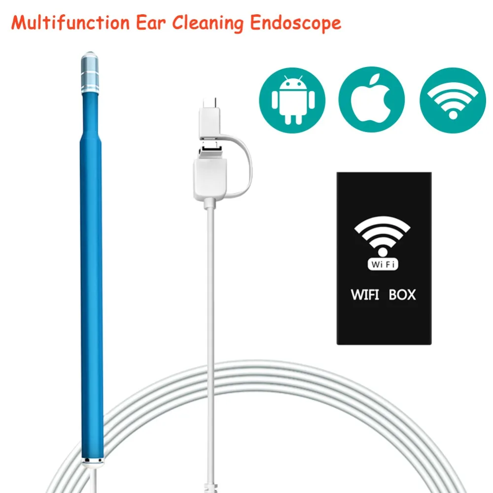 

720P Wireless Endoscope 1.3 MP HD 3 In 1 Digital Ear Cleaning USB Endoscope Camera Borescope For Android IOS Smartphone iPhone