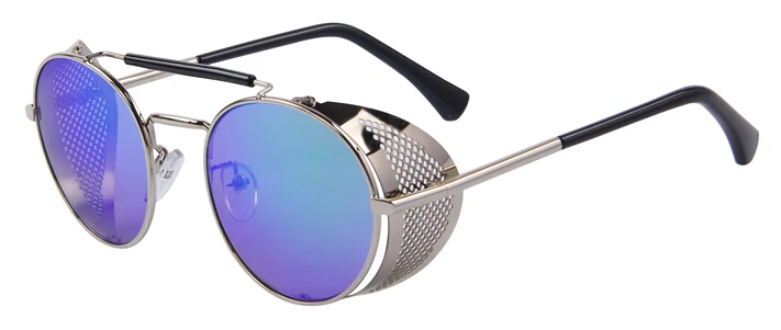 MERRY'S Женские Ретро дизайнерские круглые стимпанк Солнцезащитные очки Oculos de sol UV400 - Цвет линз: C03 Green