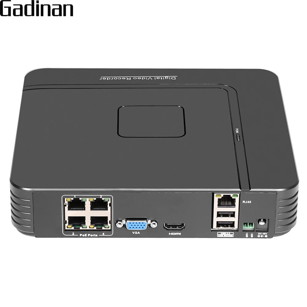 GADINAN 48 V H.264 4CH 1080 P 2.0MP POE NVR цифровой видеорегистратор система cctv комплект P2P Сетевой