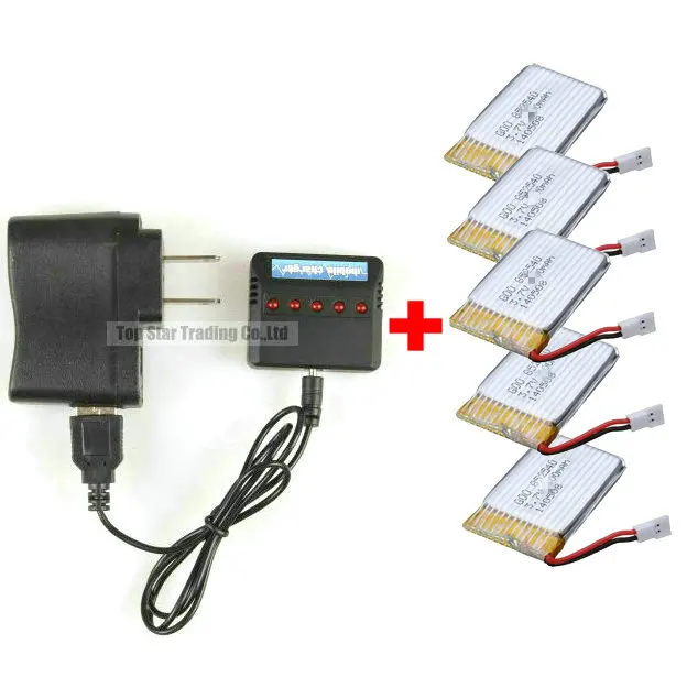 

X5-1 X5C-1 2.4G RC Helicopter X5S Quadcopter Spare Parts Battery 3.7V 500mAh With / Without Fast Balance Charger 1 In 5