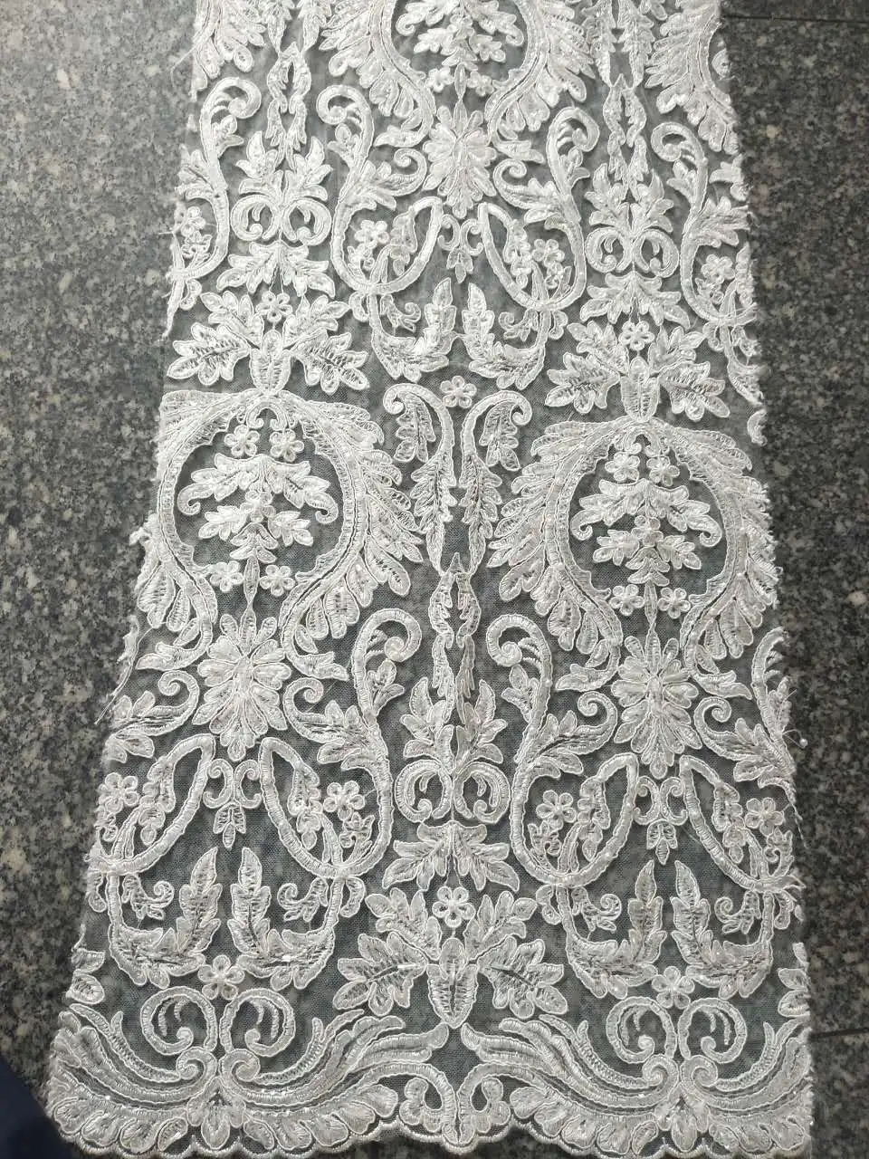 

2017 New arrival african lace fabrics high quality guipure lace fabric for party dress Nigerian beaded lace fabric