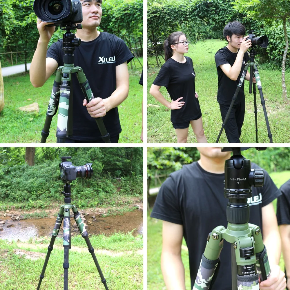 XILETU T284C+FB1 Camouflage Carbon Fiber Tripod