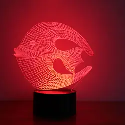 Коралловые рыбки лампа 3D USB LED визуальный Night Light Изменение Рождественский подарок настроение настольная лампа ребенок Спальня постели