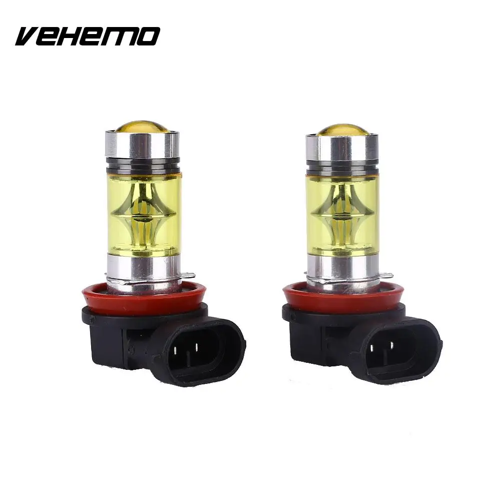 

2X H11 H8 Car Vehicle Driving Fog Lights Yellow LED 2323 Lamp Beads 4300K 100W