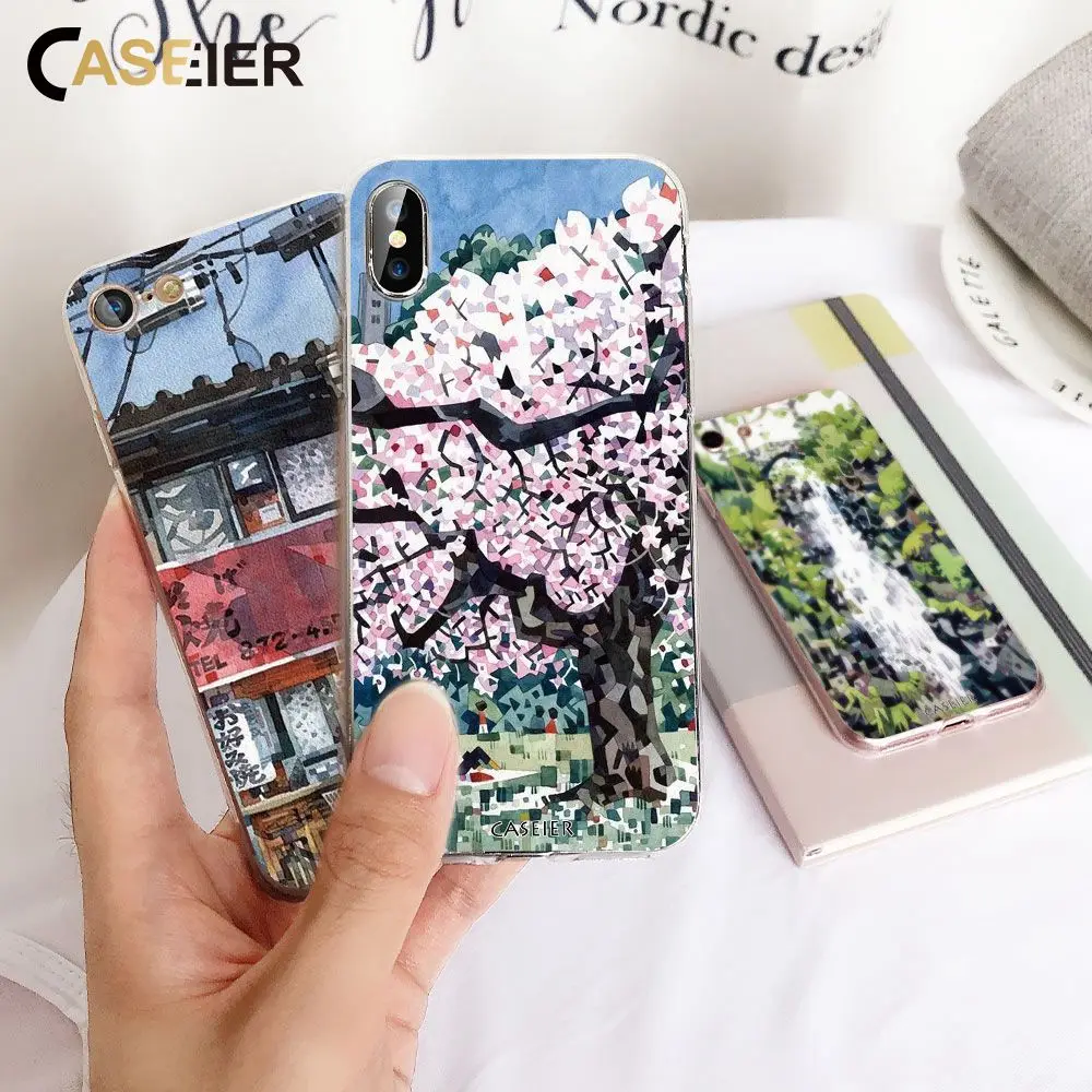

CASEIER Mosaic Patterned Case For iPhone X XS Max XR Phone Cases For iPhone 7 8 6S 6 Plus 10 5S SE 5 Fashion Chic Silicon Cover