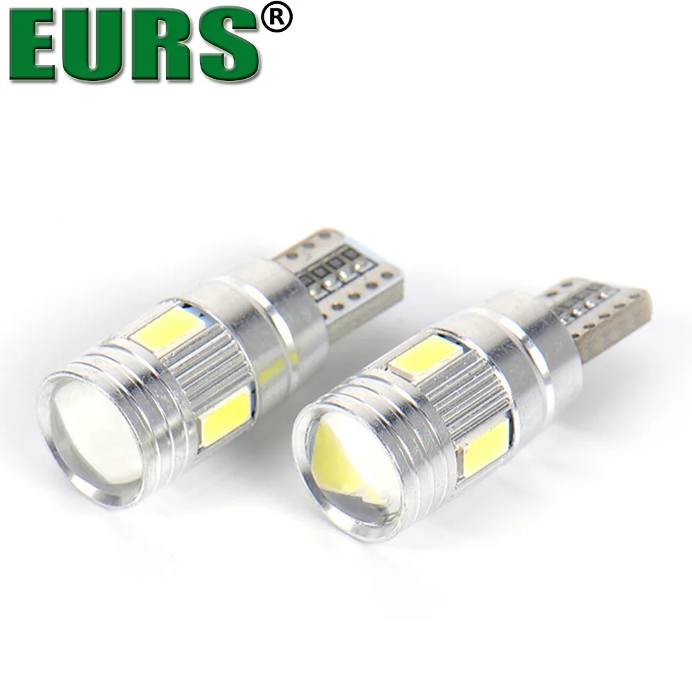 EURS 2pcs Universal W5W T10 Bulb 194 LED light Bulbs Canbus Led Car