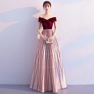 Платье для свадьбы Vestidos с открытыми плечами элегантное Длинные свадебные платья платье для выпускного подружки невесты TS778 - Цвет: 1