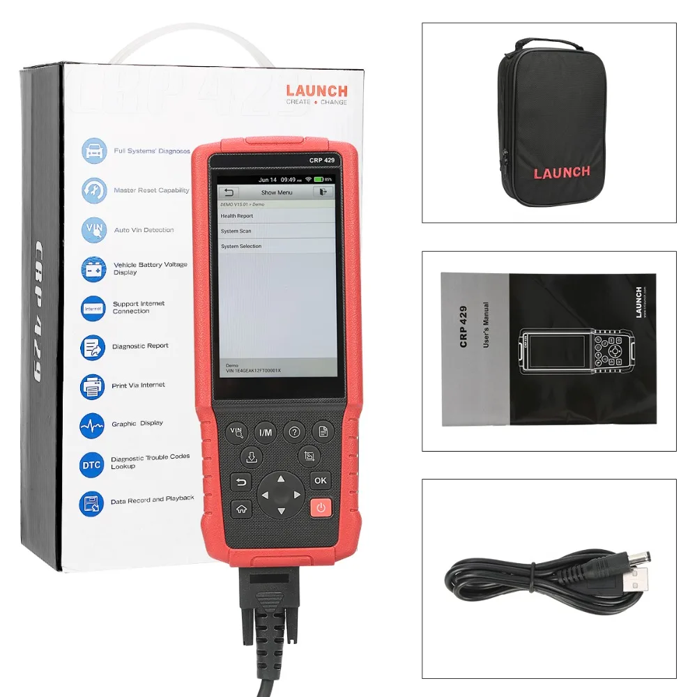 Сканер launch X431 CRP429 OBD2 диагностический инструмент для автомобиля считыватель