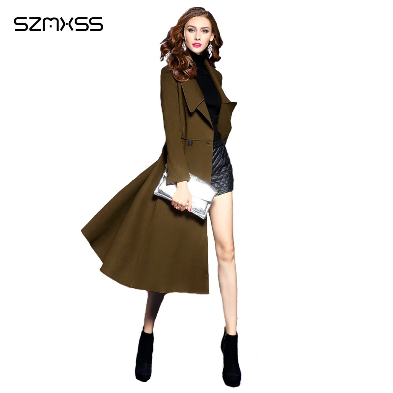 

Autumn And Winter New Pattern High-end Two-sided Cashmere female Overcoat Woman Long Fund Self-cultivation Woolen Coat 0039