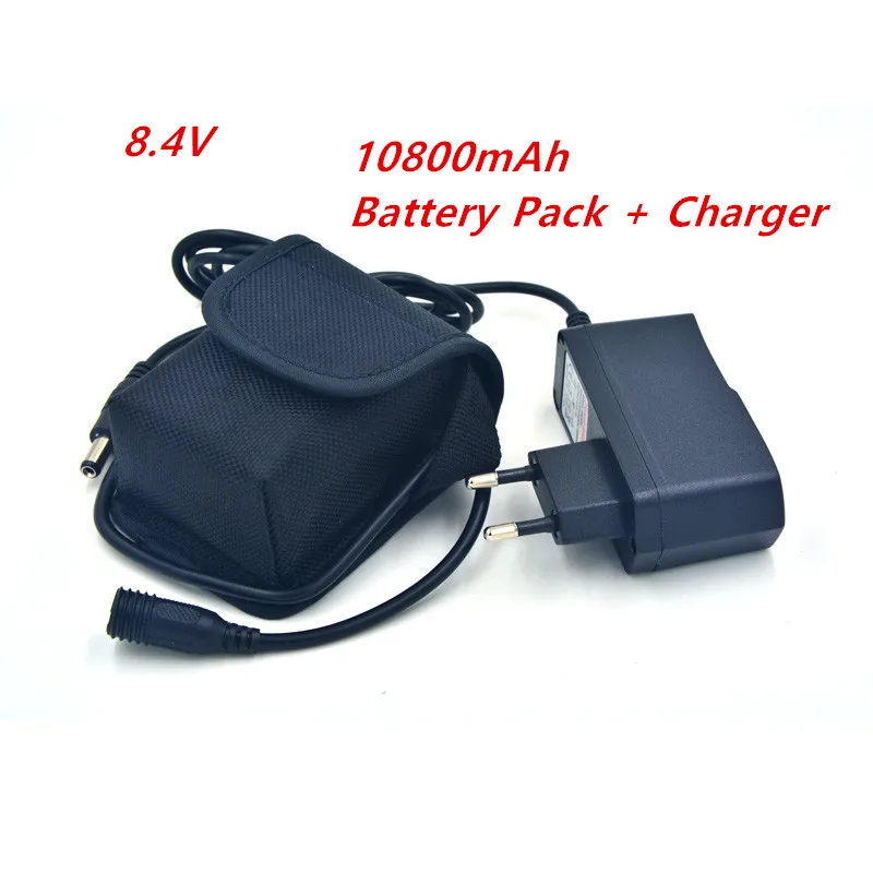 8.4v 10800mAh 18650 Rechargeable Battery Pack For 2 in 1 XM L T6 P7 LED