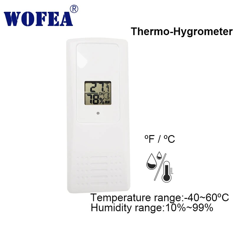 Wofea Беспроводной в помещении/на открытом воздухе 8-канальный термо-гигрометр с датчиком температуры и влажности и должен быть работать вместе с поддержкой Wi-Fi V10