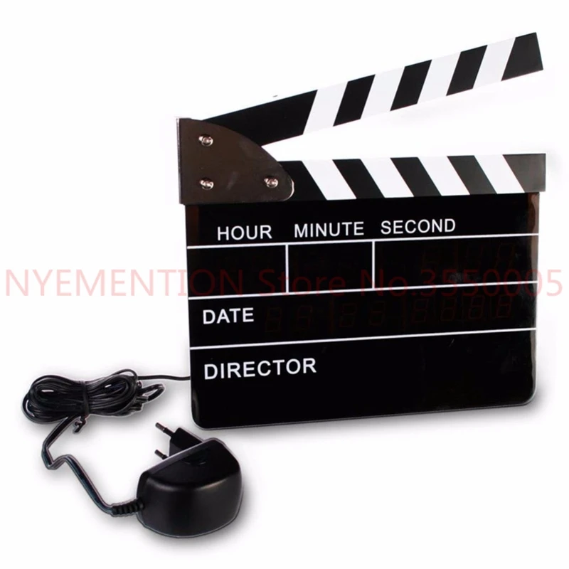 

Directors Edition Clapperboard Digital Alarm Clock Movie Action LED Desk Clock Clapper Board Movie Slate Table Clock 5pcs