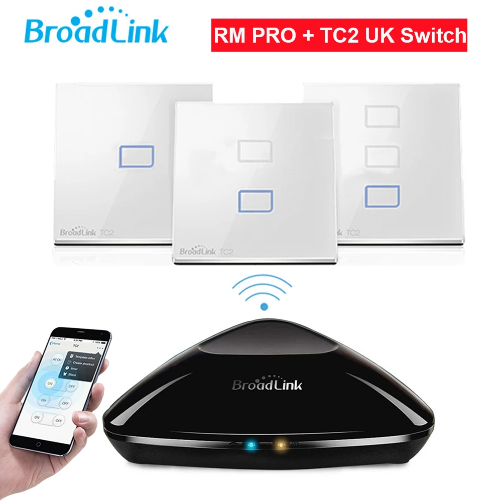 imágenes para Broadlink rm2 rm pro + tc2 táctil interruptor de pared de luz 1/2/3 pandilla uk std casa inteligente automatización universal wifi control remoto + ir + rf imágenes para Broadlink rm2 rm pro + tc2 táctil interruptor de pared de luz 1/2/3 pandilla uk std casa inteligente automatización universal wifi control remoto + ir + rf