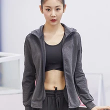 Весной и летом с длинными рукавами спортивная куртка, Быстросохнущий костюм, облегающие, дышащий фитнес костюм, открытый Бег, M