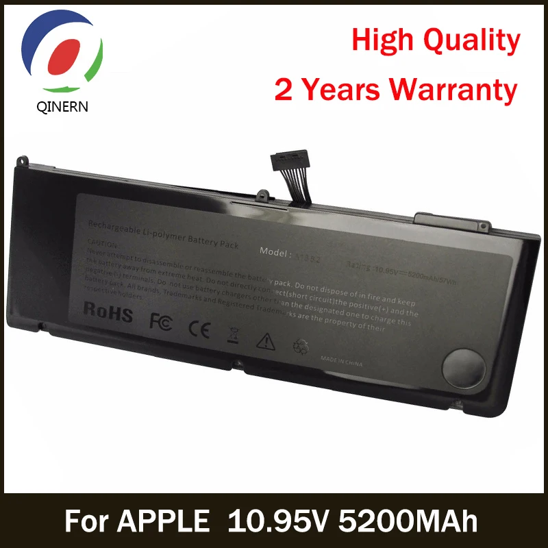 

QINERN Notebook Battery For APPLE 10.95V 5200MAh Battery For Laptop MC721 MC723 MC847 MD318 rechargeable Gaming Laptops Battery