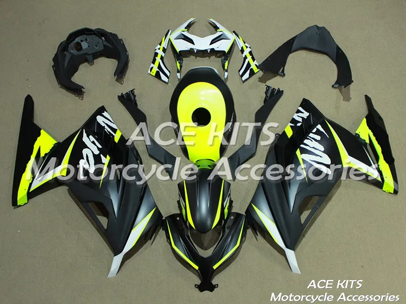 

New ABS motorcycle Fairing For Kawasaki Ninja300 2013-2017 Injection Bodywor astonishing yellow black +TANK ACE No.822