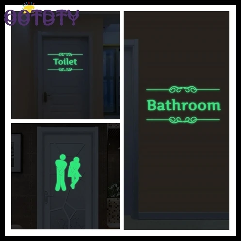 Флуоресцентная наклейка на дверь унитаза|fluorescent stickers|sticker toiletglow in dark |