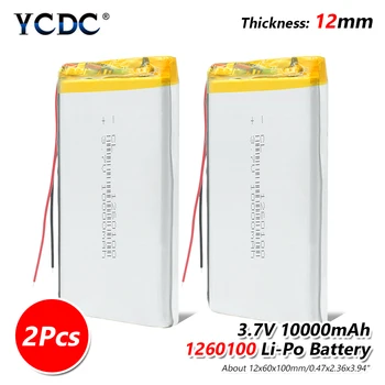 

Size 1260100 3.7v 10000mAh li-ion Lipo cells Lithium Li-Po Polymer Rechargeable Battery For Tachograph Car Bluetooth speaker