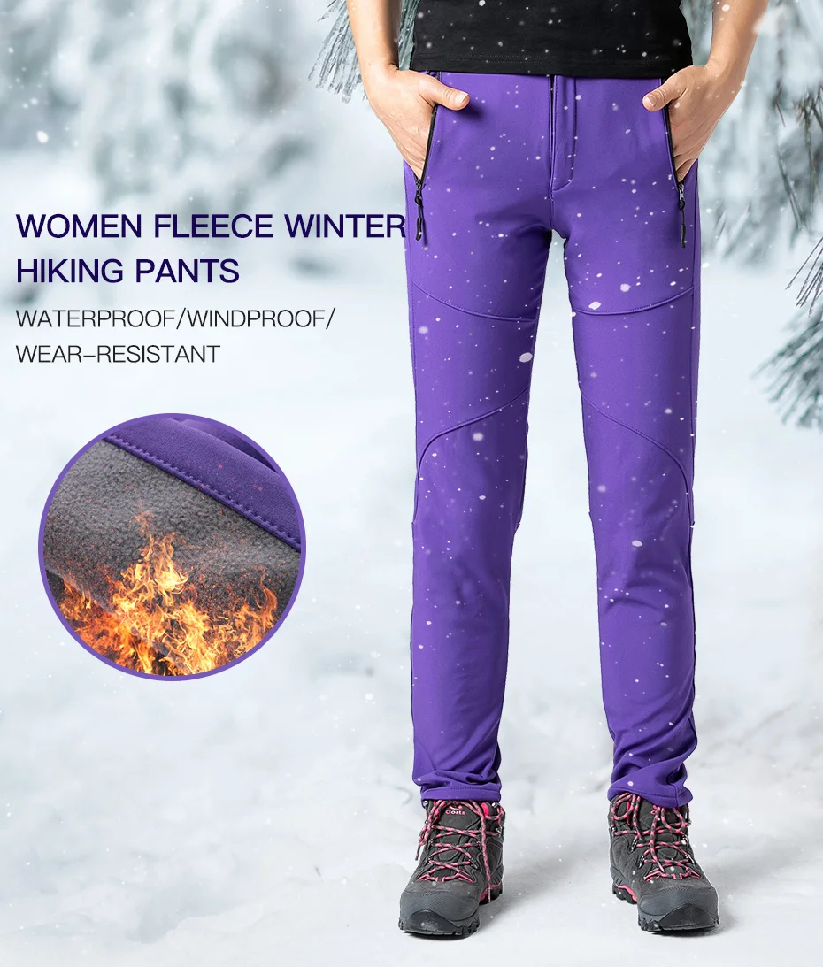 Warm Winter Hiking Pants Waterproof Anti-tear Outdoor Trekking Pants Men`s Hunting Pants Women`s Sports Pants (1)