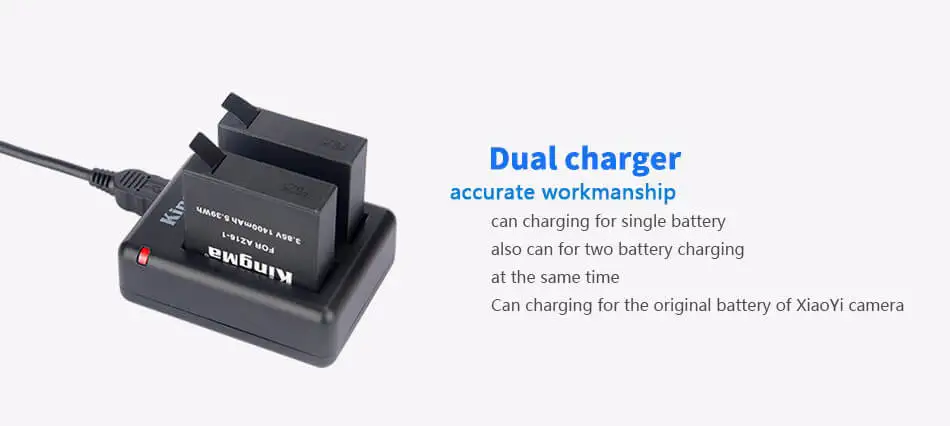 1400mAh AZ16-1 Battery For Xiaomi Xiaoyi Yi Lite 4K 4K+ 360 VR+LED 2 Slots Charger For Xiaomi Yi Lite 4K 4K+360 VR Action Camera (12)