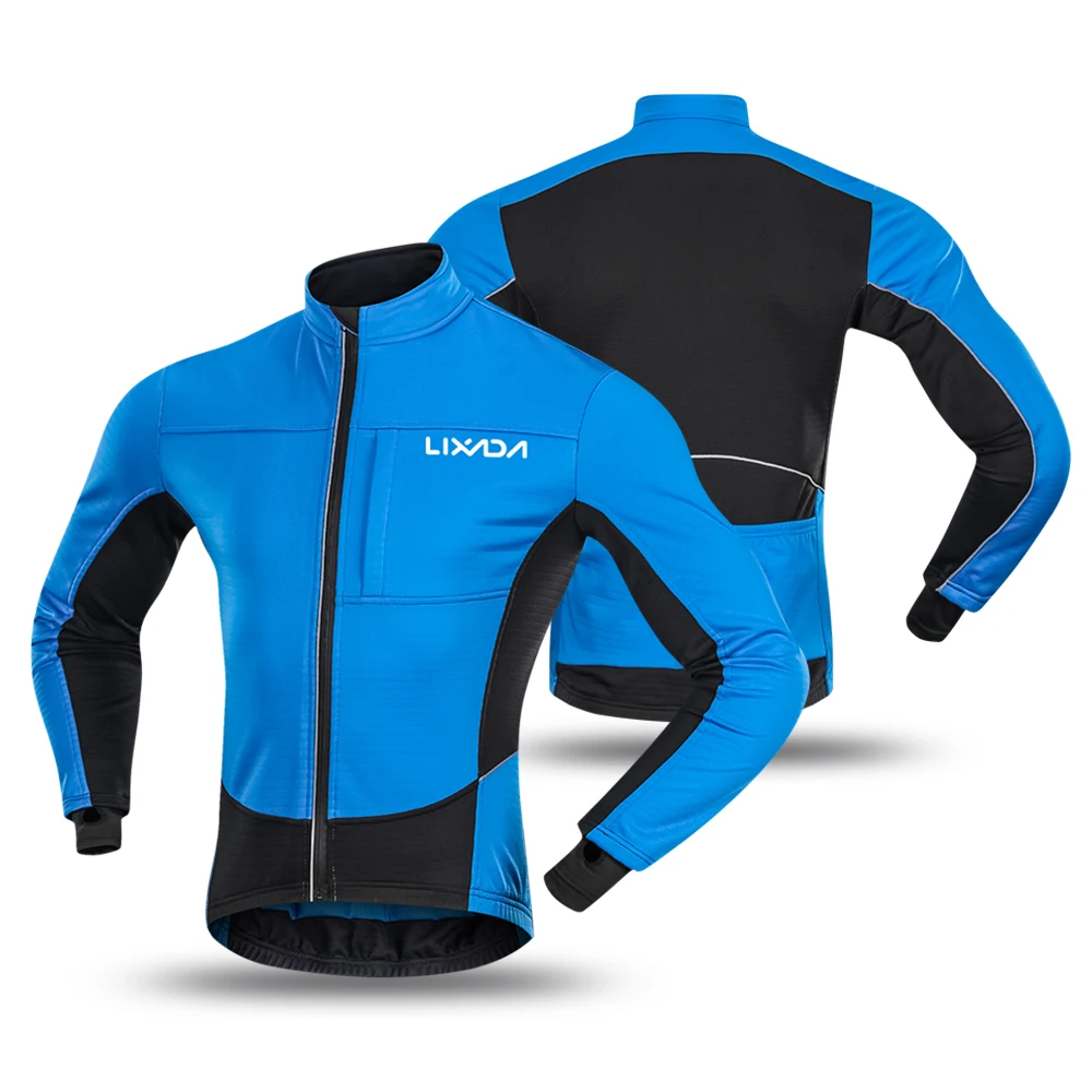 

Lixada Men's Windproof Cycling Jacket Running Clothing Sportswear Jacket Coat Winter Thermal Polar Fleece MTB Bicycle Riding