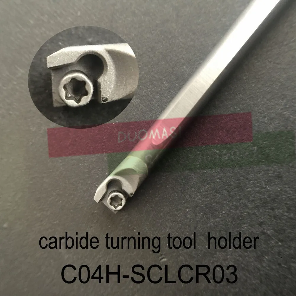 

C04H-SCLCR03, carbide turning tool holder diameter 4mm length 100mm use tungsten insert CCGT030102L-F TN60