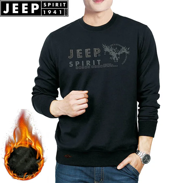 JEEP SPIRIT брендовые толстовки Осенние флисовые теплые худи мужские с круглым вырезом хлопковые толстовки мужские худи военные Sudadera Hombre M-3XL
