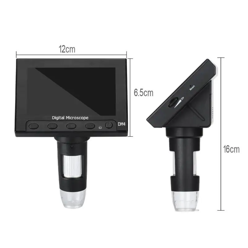 DM4 1000x2,0 Мп USB цифровой электронный микроскоп 4," ЖК-дисплей Дисплей VGA микроскоп с 8LED и стент для печатной плате ремонт