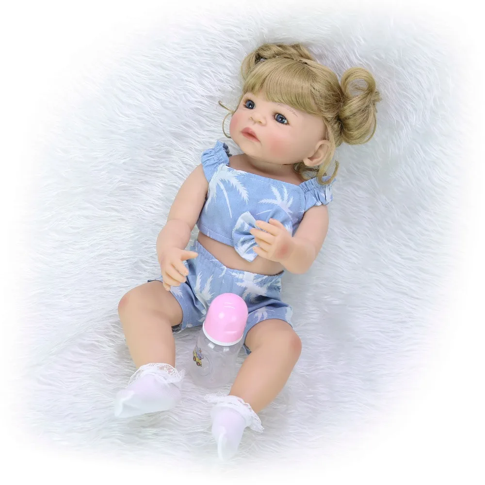 Полностью силиконовая кукла reborn игрушки 55 см bebes silicona completo bonecas realista модные куклы