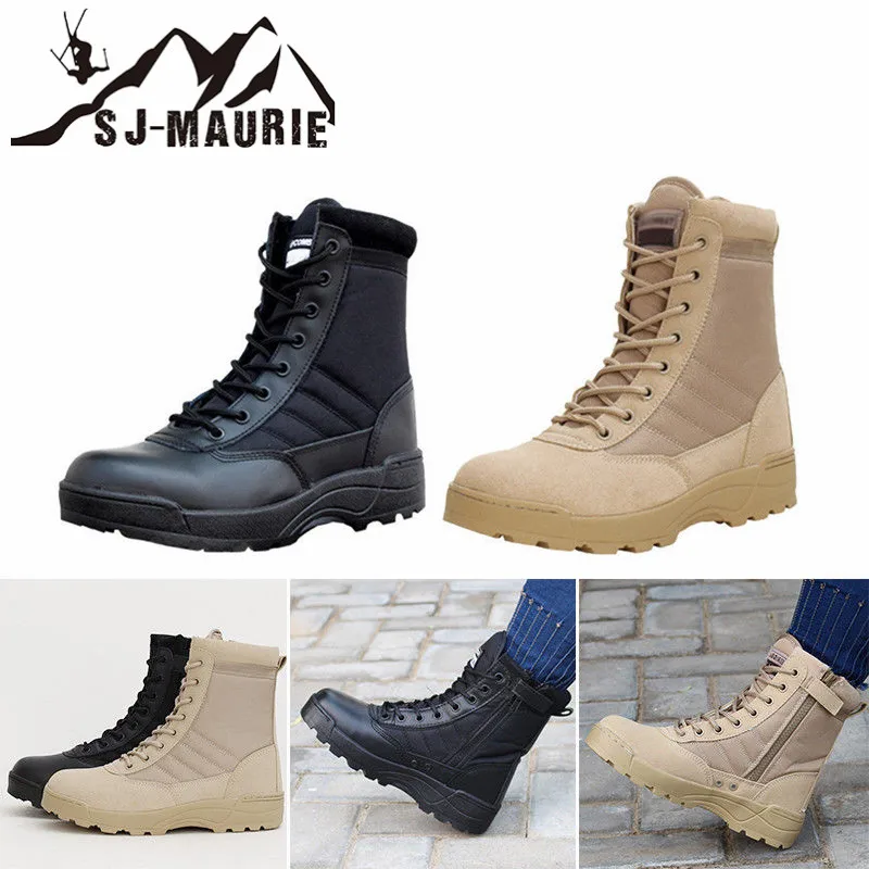 

SJ-MAURIE Men Military Tactical Boots Outdoor Waterproof Trekking Hiking Shoes Sneakers Non-slip Sports Hunting Boots