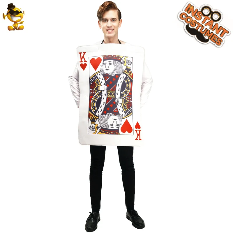 Мужской костюм короля сердца Косплей сердца игра в покер карточка костюм для мужчин король и королева костюмы для Хэллоуина - Цвет: FF405