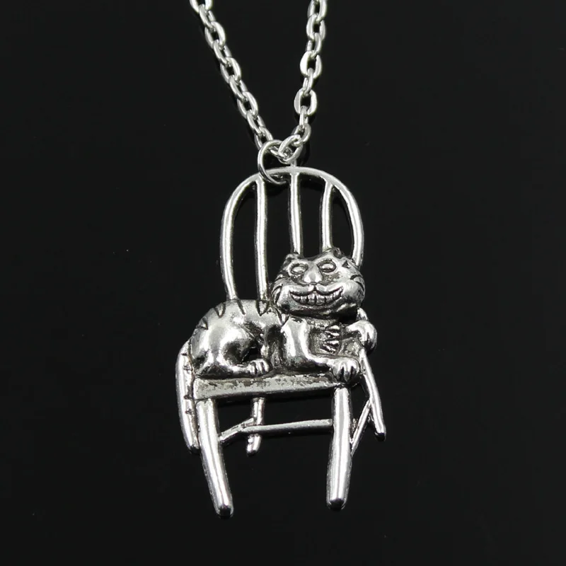 Простая Классическая мода ленивый кот лежа в стуле античный серебряный кулон девушка короткая длинная цепочка ожерелья ювелирные изделия для женщин