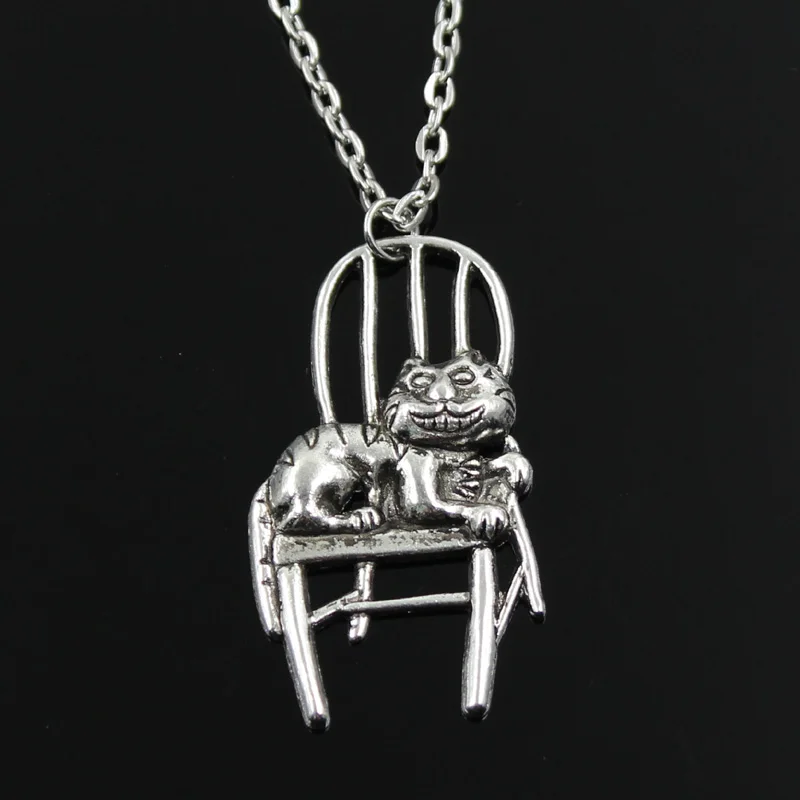 Simple Classic fashion lazy cat lying in chair Antique Silver Pendant Girl Short Long Chain Necklaces Jewelry for women