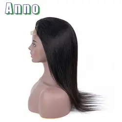 Anno волосы бразильские прямые кружевные передние человеческие волосы парики 10 "-22" парики с длинными волосами 4x4 размер кружева передние al Non