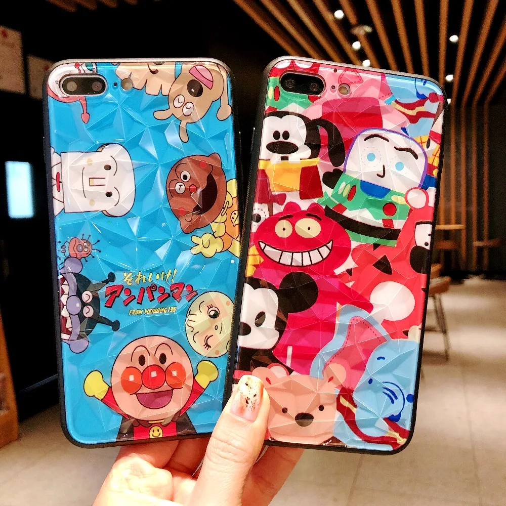 

For Huawei Mate 20 P20 Pro Nova 4 3E 3i 3 2S P20 Lite Case Cute Cartoon Anpanman PC Hard Case + Tempered Glass Screen Film