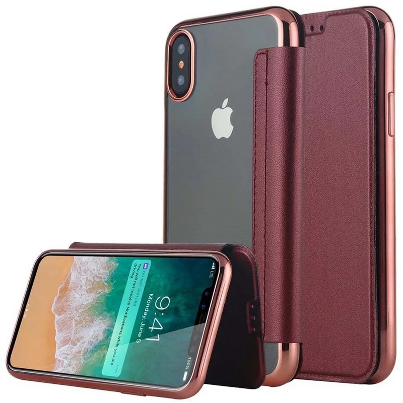 Роскошный кожаный флип-чехол для телефона чехол для iPhone 7 6 6S 8 Plus 5 5S SE прозрачный держатель для карт для iPhone X XR XS Max 11 Pro